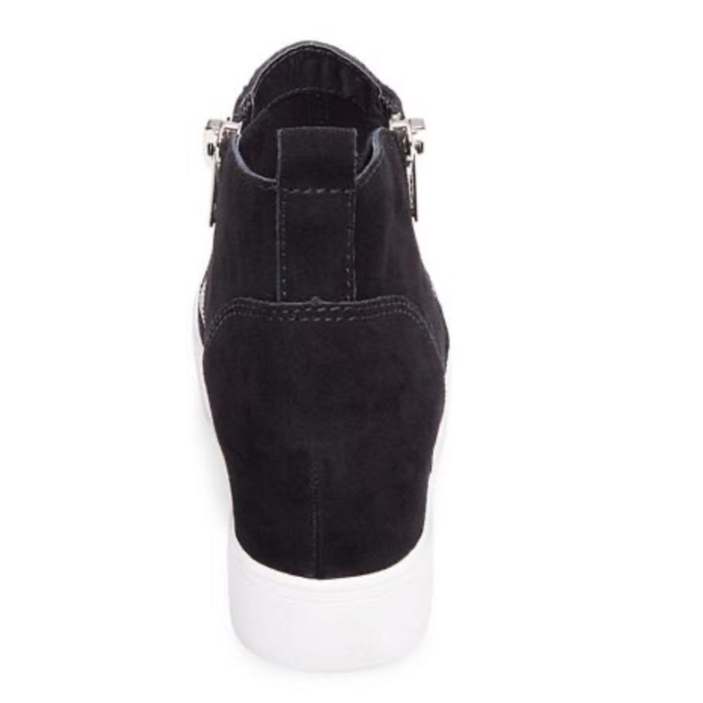 Steve Madden Wedgie Black Suede Wedge Tennis Shoes - Picture 5 of 8